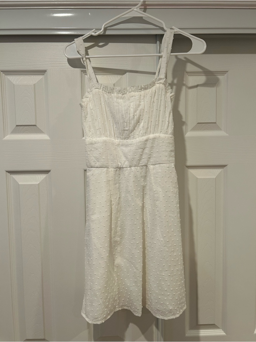 Blue Rain White Swiss Dot Mini Dress